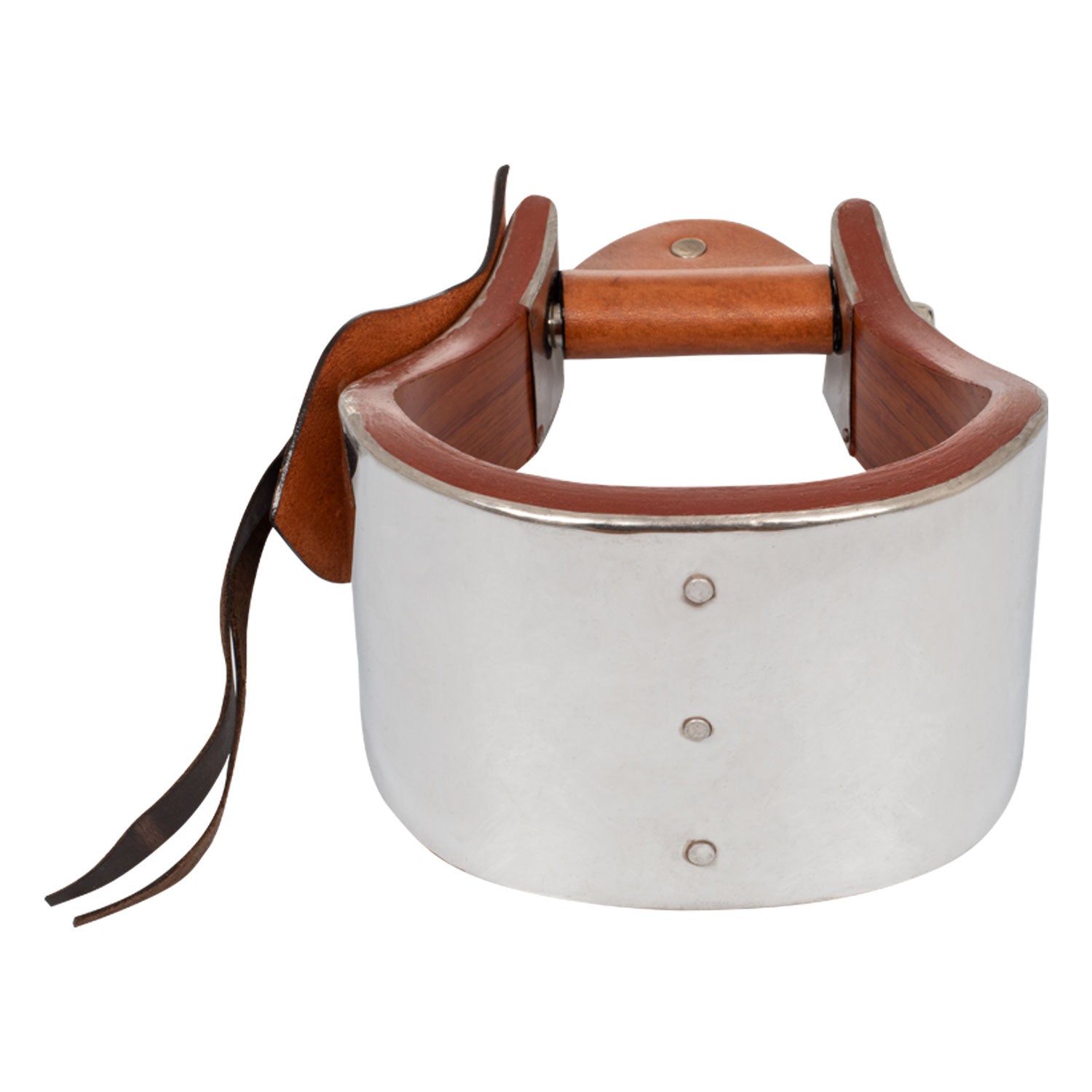 Staffe western Pool's in metallo e legno con inserti in cuoio lavorati a mano