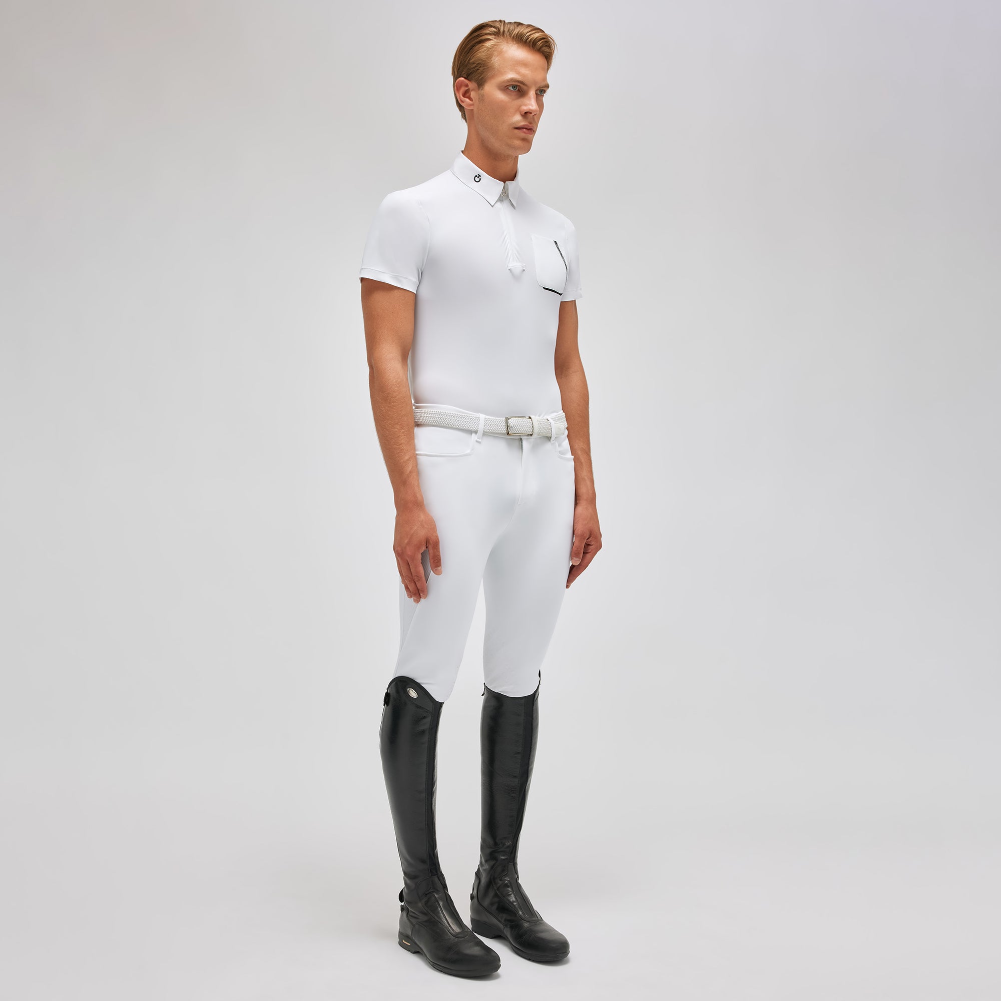 Polo da concorso uomo con Zip Cavalleria Toscana Competition Pol