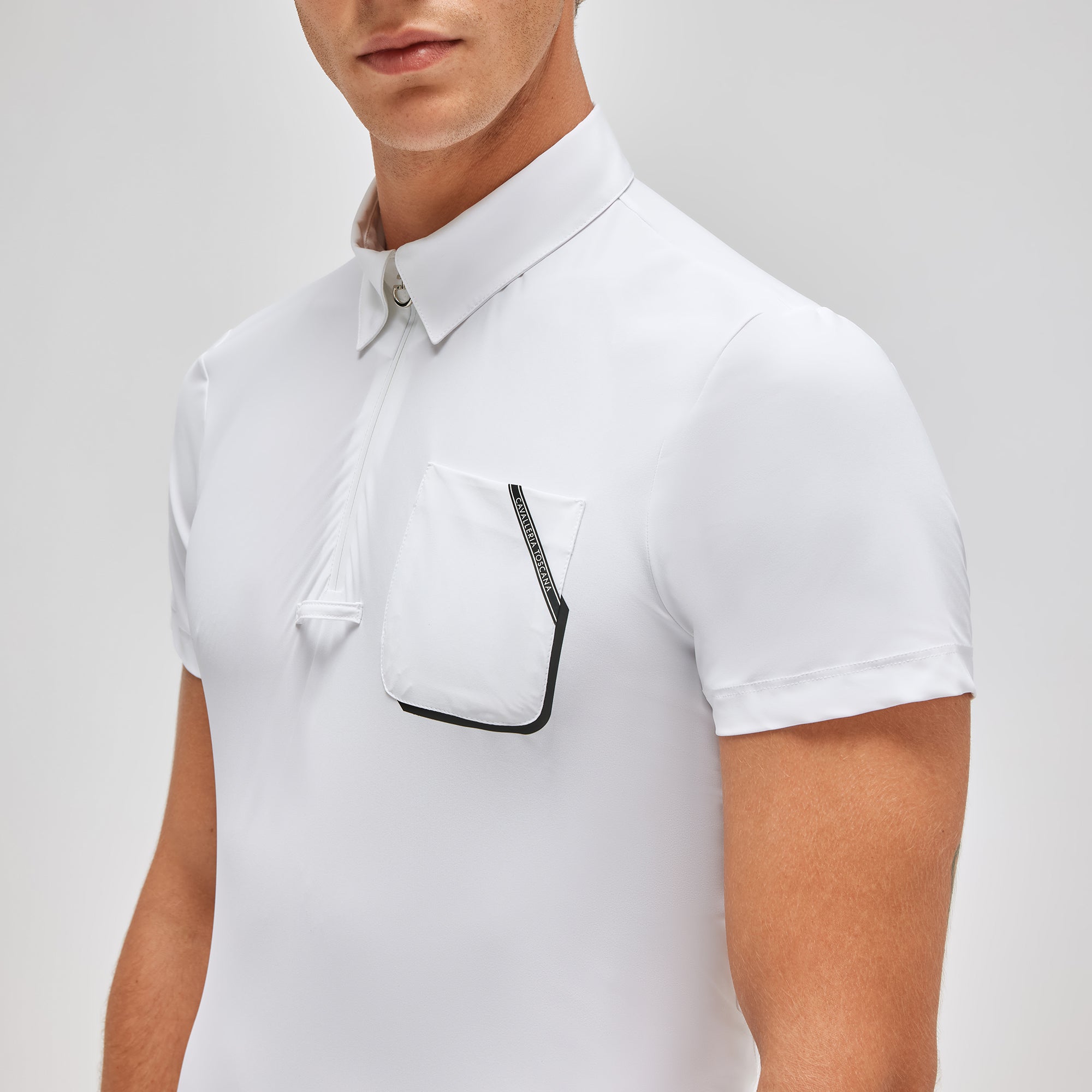 Polo da concorso uomo con Zip Cavalleria Toscana Competition Pol