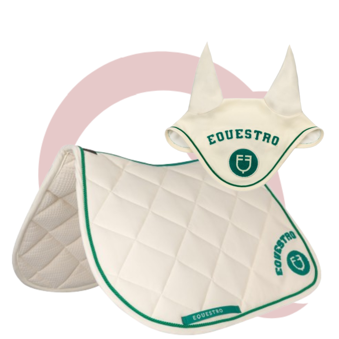 kit Sottosella e Cuffietta Equestro con logo su patch in spugna