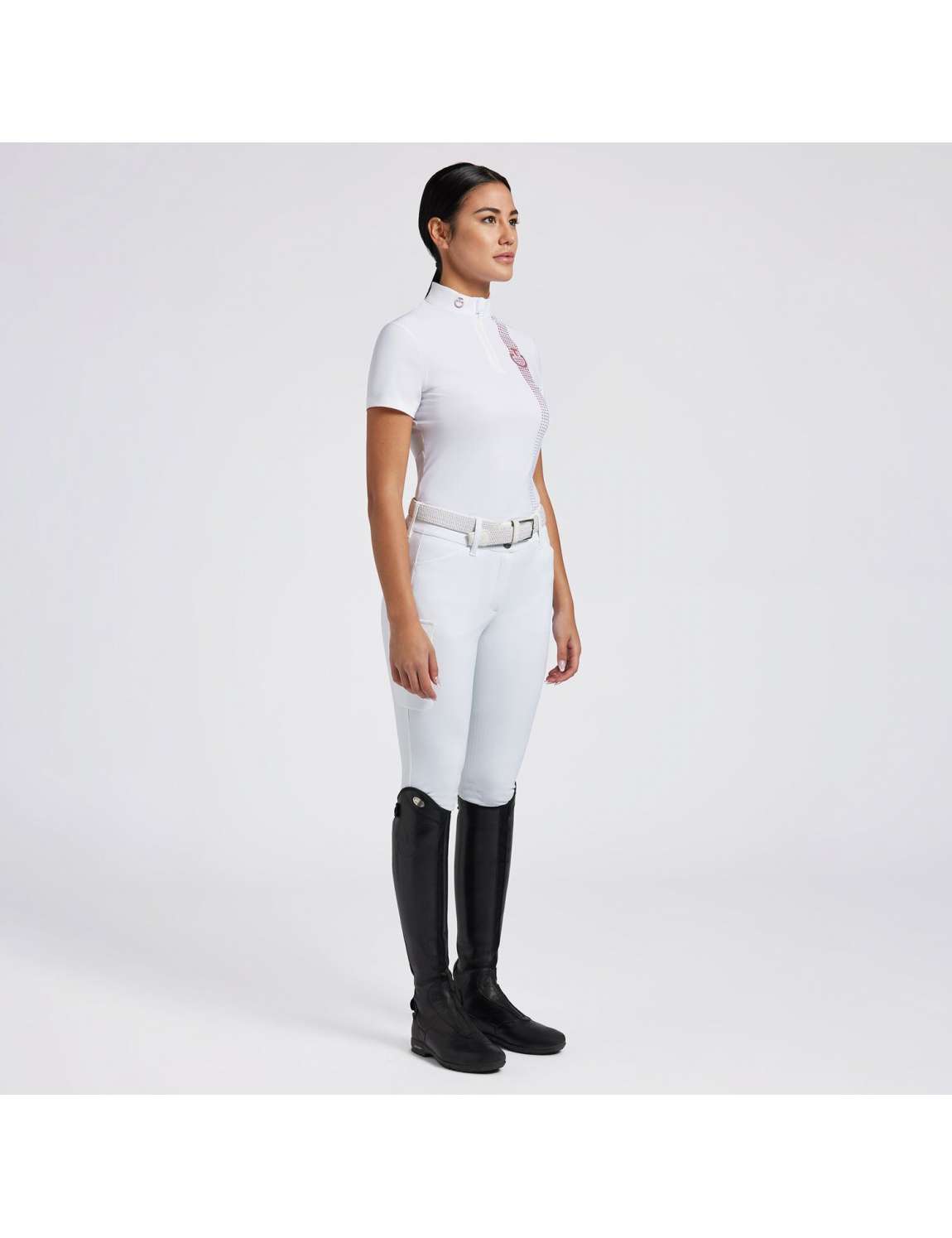 Camicia Cavalleria Toscana da Competizione da Donna in Jersey Tecnico e Zip