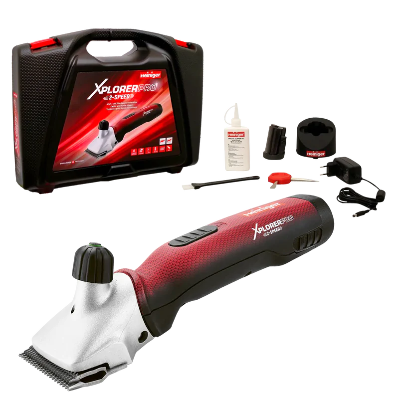 Tosatrice professionale a batteria per cavalli heiniger XPLORER PRO