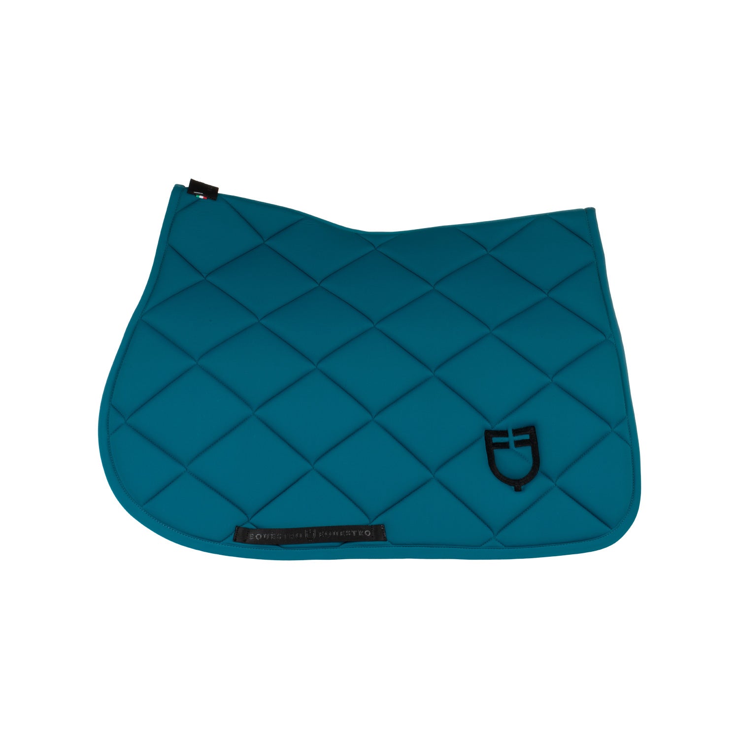 Equestro solid jumping saddle pad - Colore PETROL/BLACK