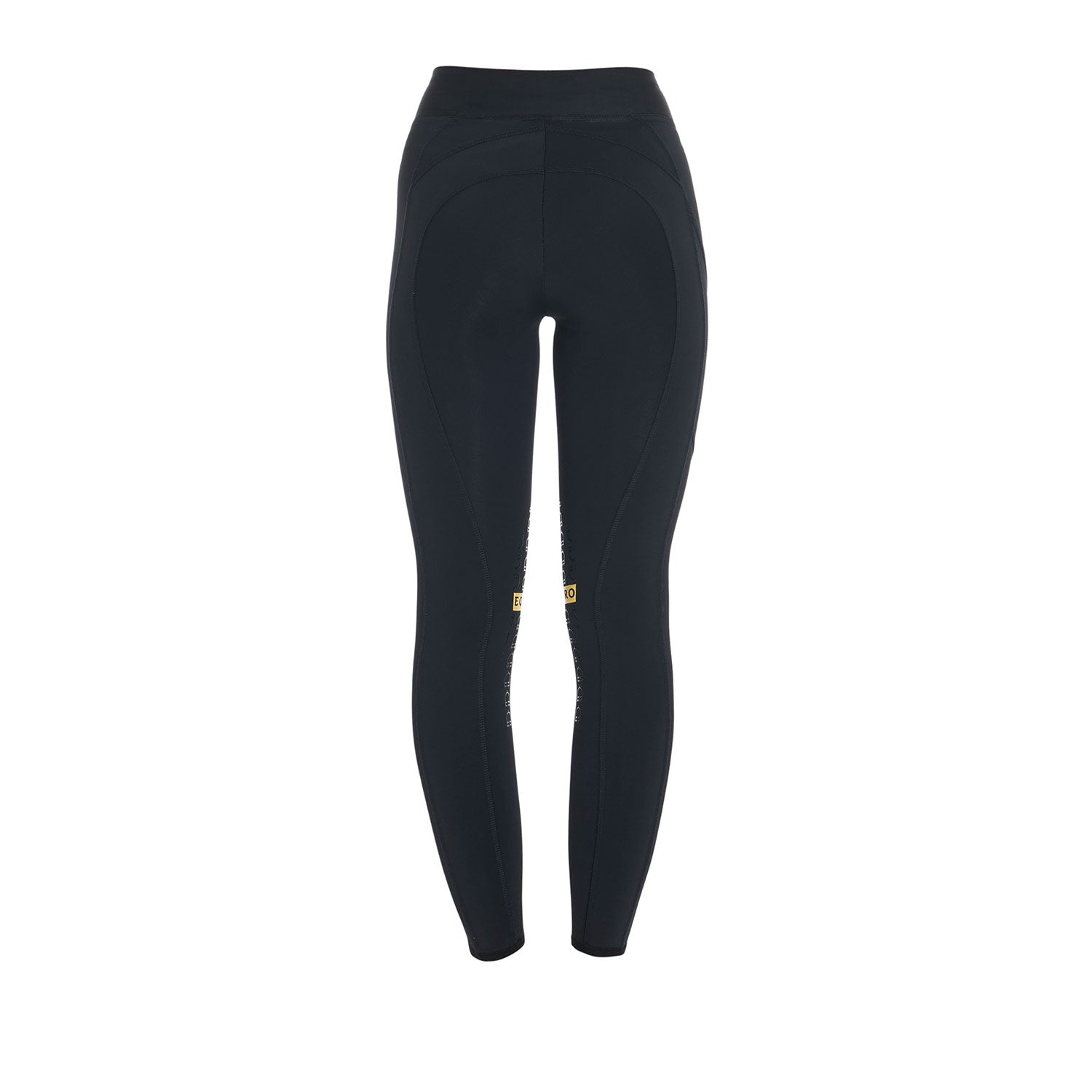 Equestro leggings equestro modello kao tessuto tecnico elasticizzato - Colore BLACK/YELLOW 1235C