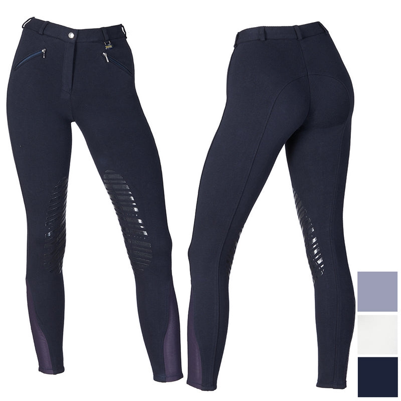 pantalone equitazione bambina da concorso bianco in cotone con grip toppe in silicone bianco