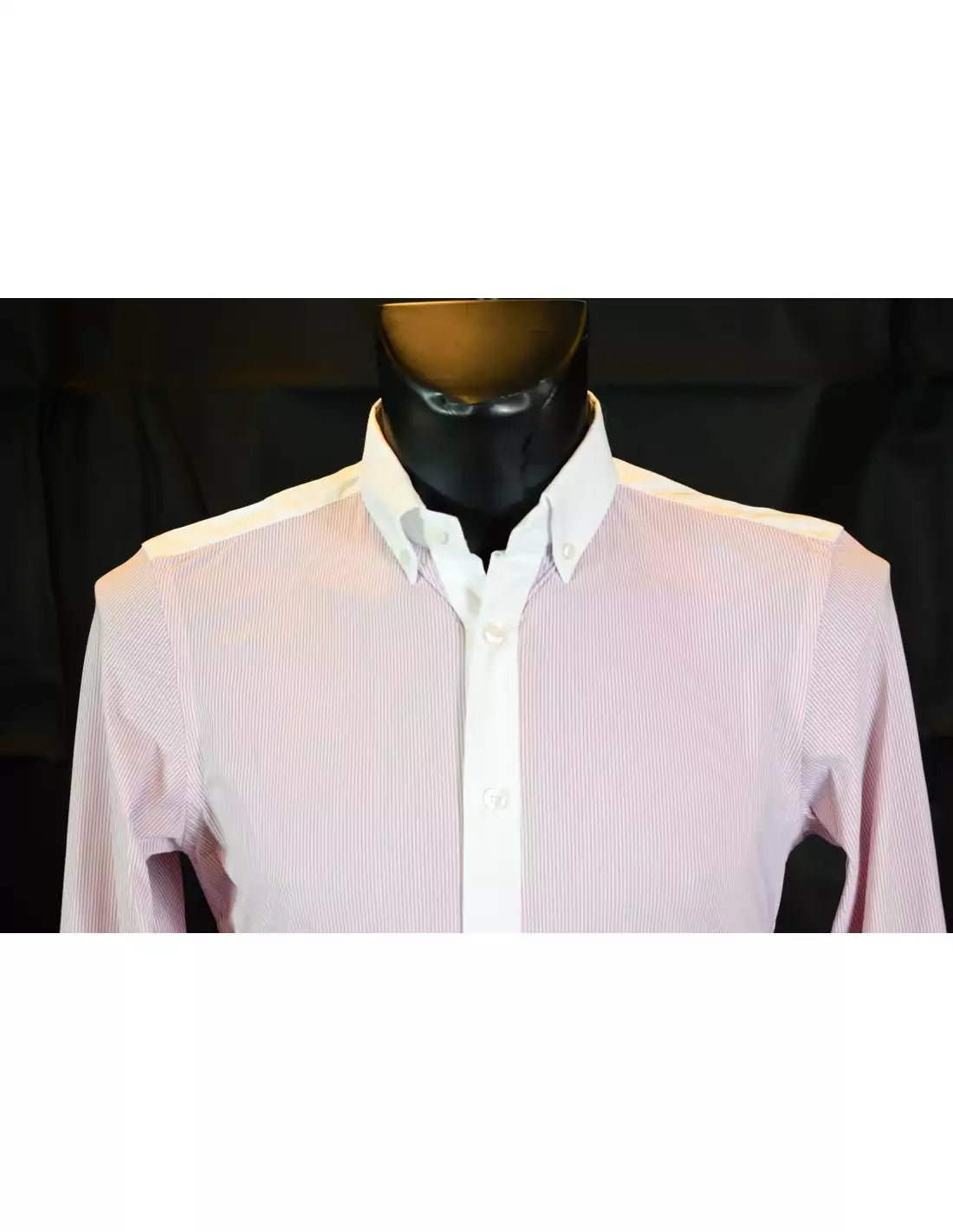 Camicia da concorso Cavalleria toscana Giubert Shirt Bianca con righe Salmone
