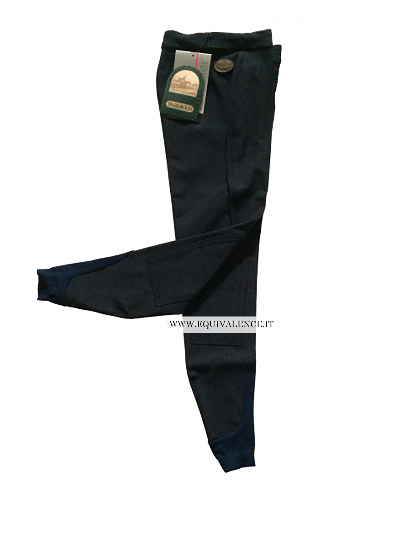Pantalone equitazione da donna barrakan greta in tessuto tecnico stampato blu