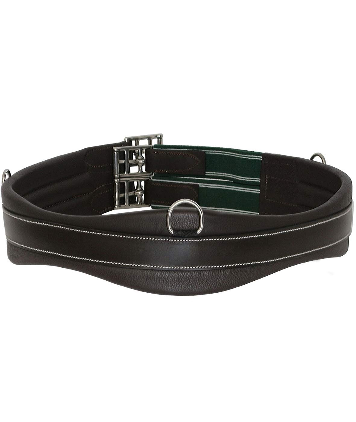Sottopancia inglese winner in cuoio nero sagomato con fibbie acciaio inox