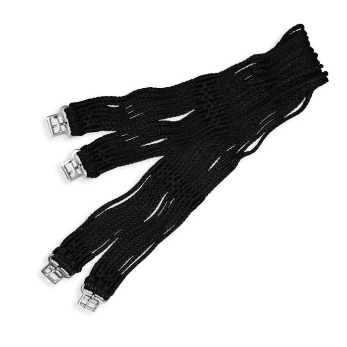 sottopancia in corda nero con fibbia acciaio hkm equestrian