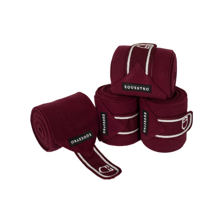 Set 4 fasce in pile traspirante Equestro Colored con chiusura in velcro, 6 Colori