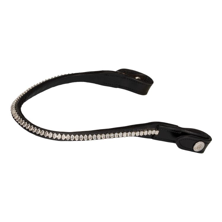 Frontalino in cuoio Acavallo pelle vitello cristalli ovali
