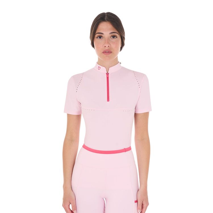 Polo training Equestro donna slim fit con inserti traforati e dettagli a contrasto 2025