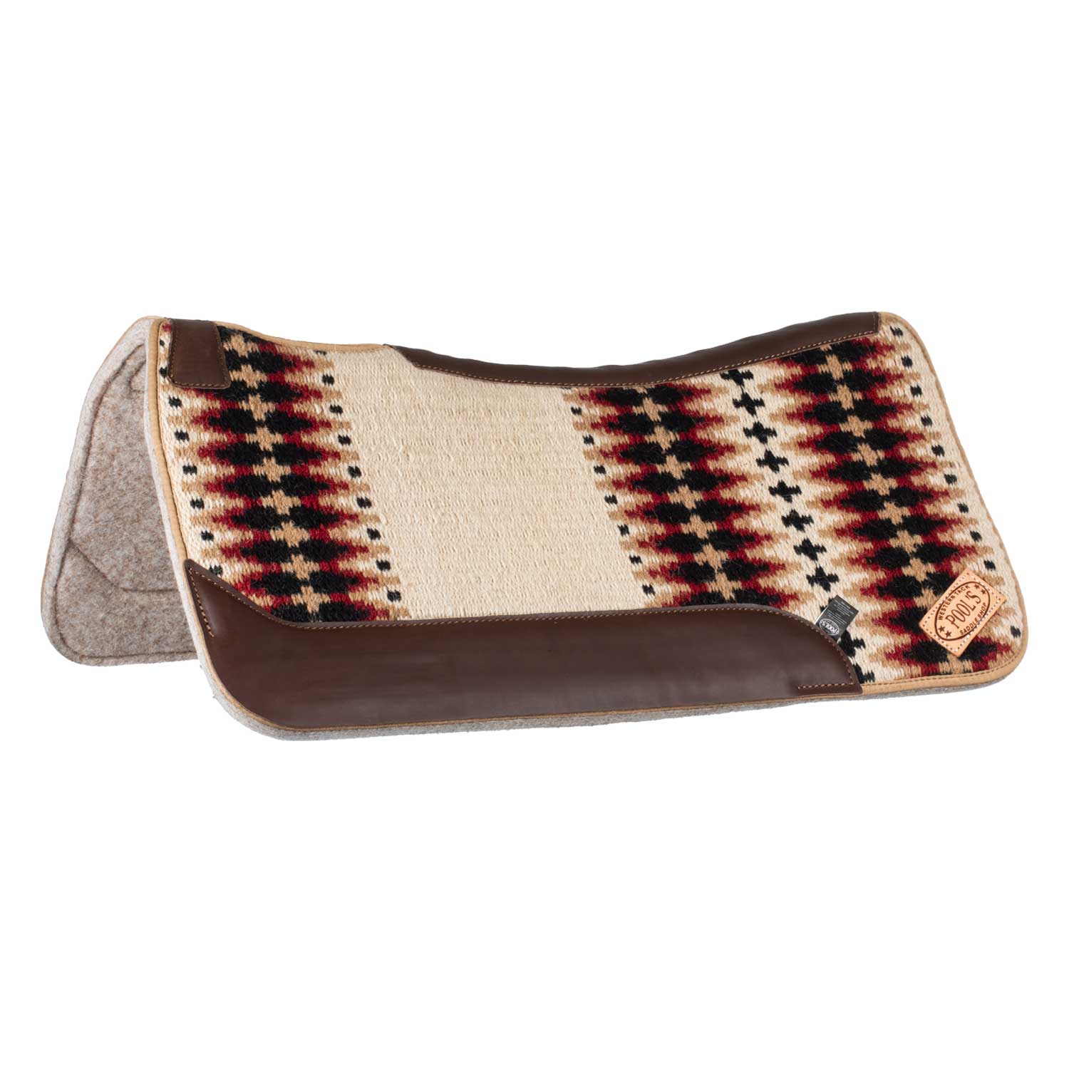 Pool's contoured western saddle pad - Colore BEIGE/RED