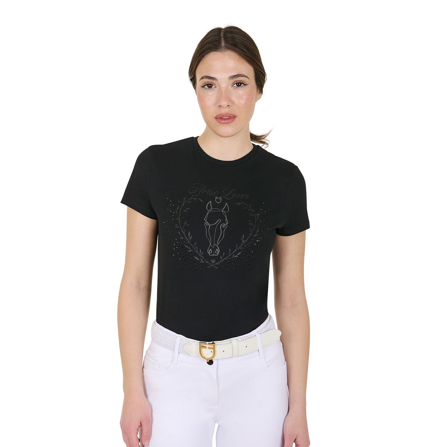 Equestro women's wild heart cotton t-shirt - neutra