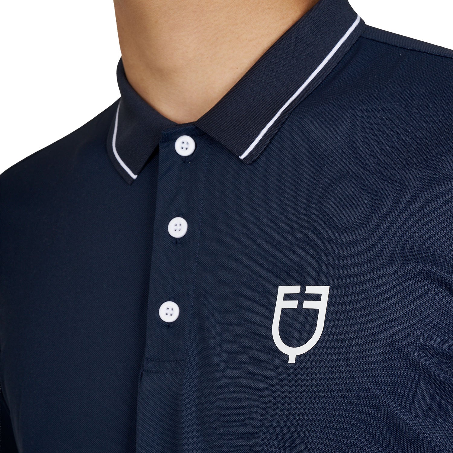 Equestro men's technical training polo - Colore NAVY BLAZER (19-3923)/WHITE
