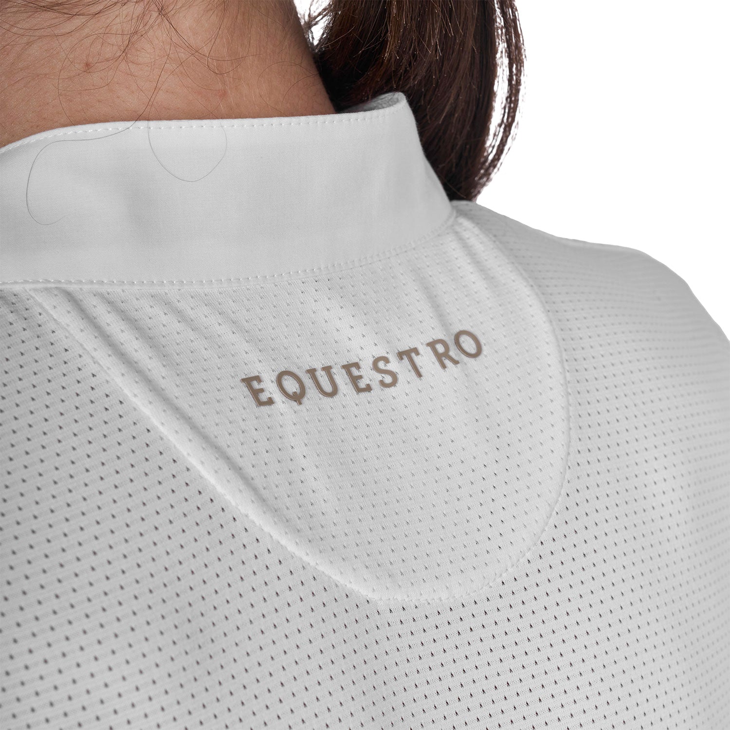 Equestro woman polo shirt ss buttons 1/2 mesh - Colore OXFORD TAN (15-1306)