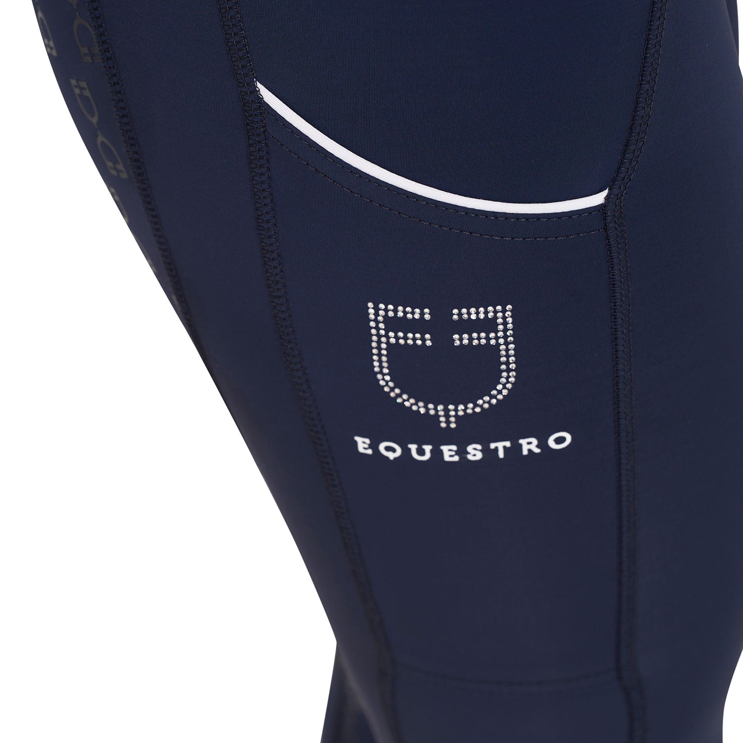 Equestro women's strass techincal leggings - Colore NAVY BLAZER (19-3923)