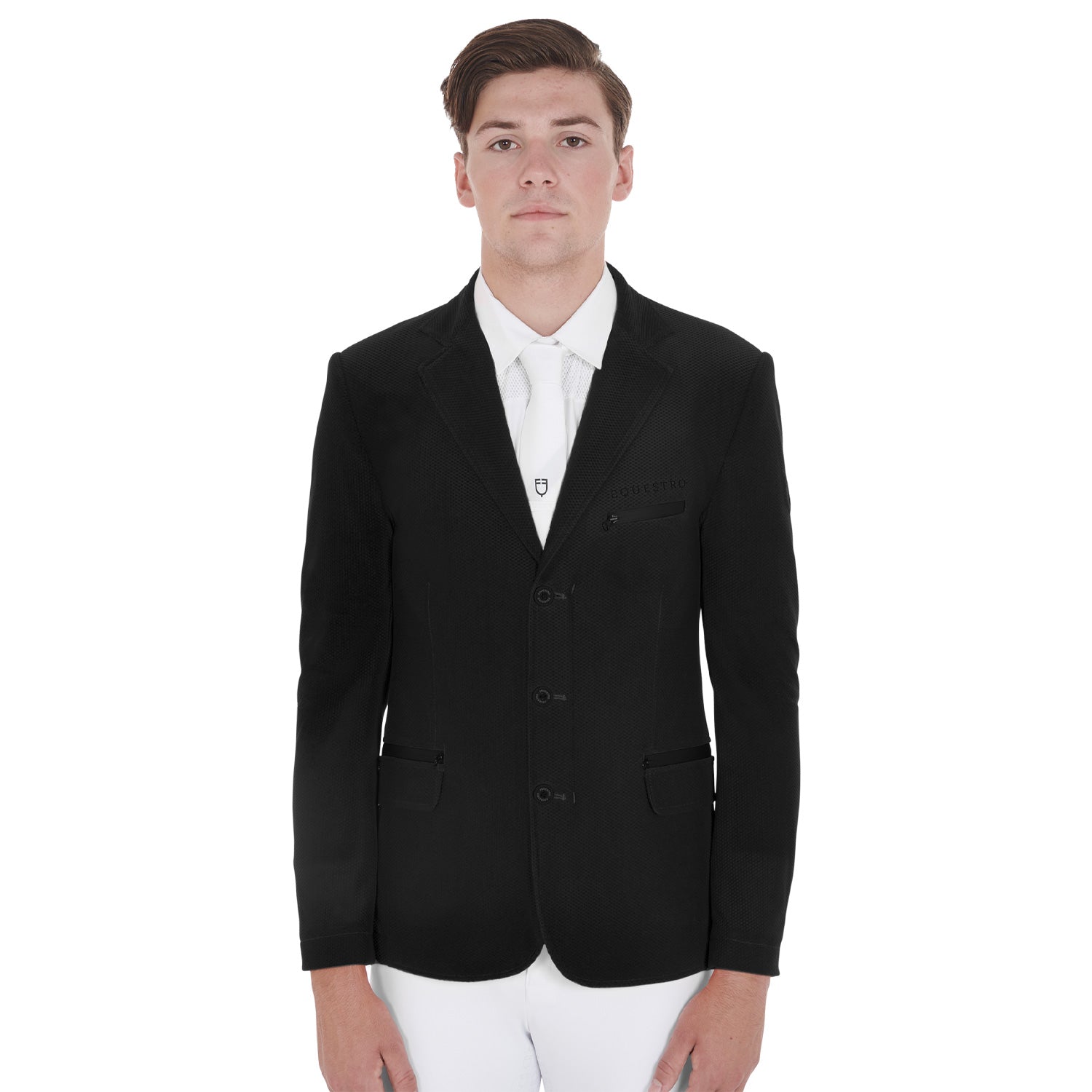 Equestro men's perforated riding jacket - neutra