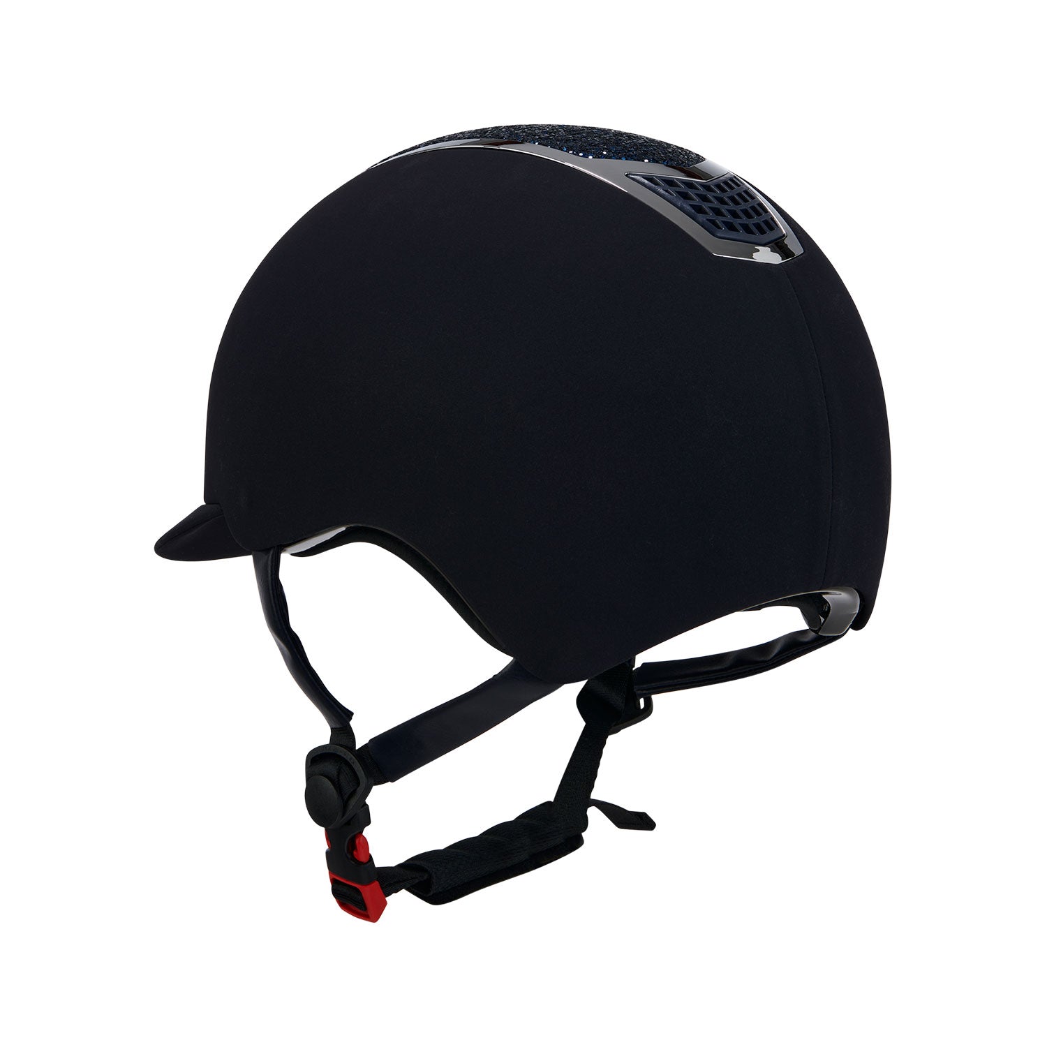 Equestro casco equestro modello eclipse stone velvet (3 padding) - Colore NAVY/SILVER