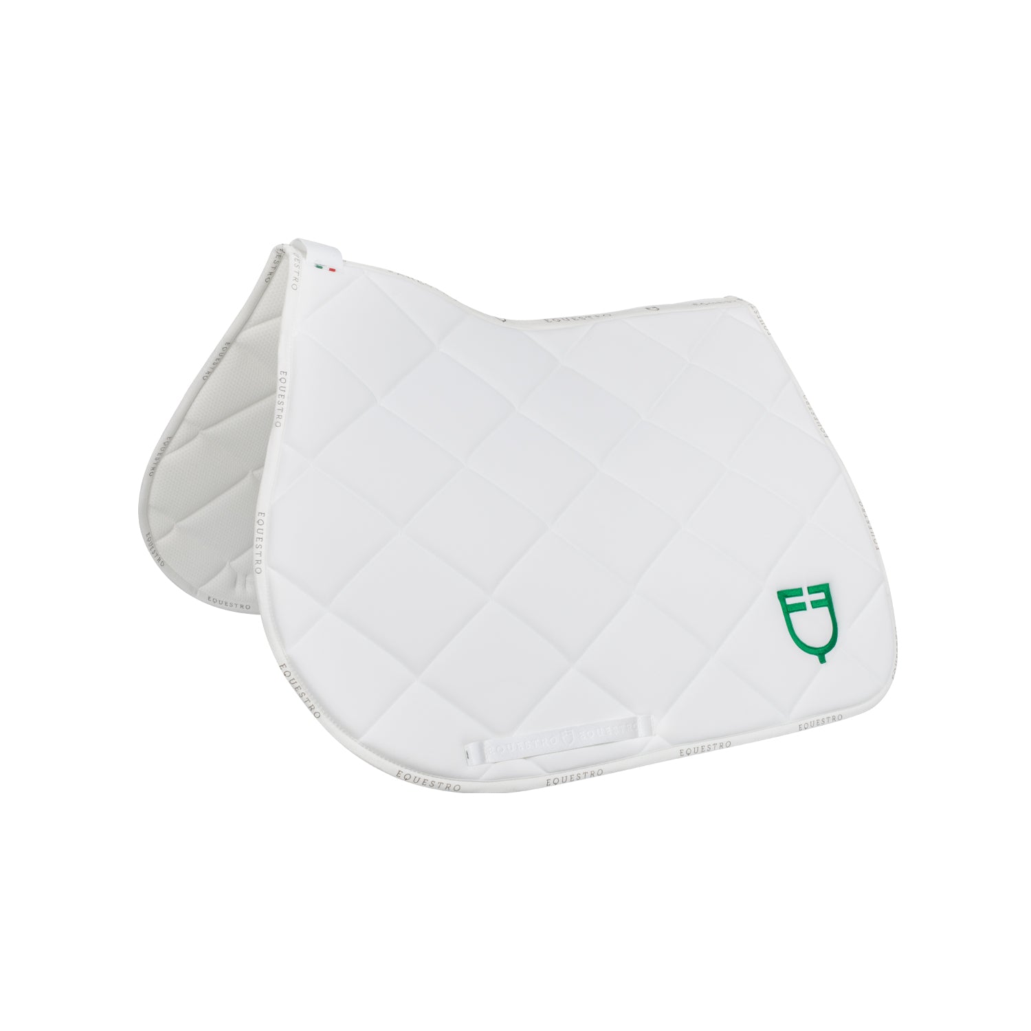 Equestro gp multicolor logo saddle pad - Colore WHITE/WHITE/PATRIOT GREEN