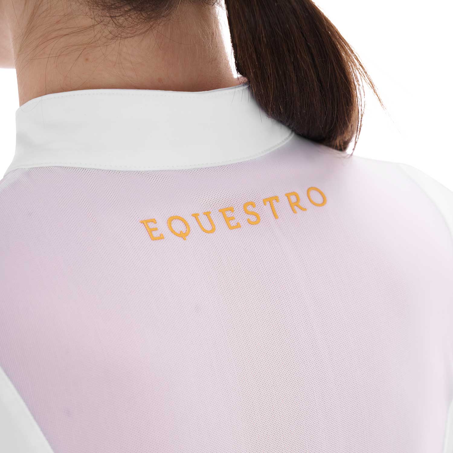 Equestro women's micro mesh training polo shirt - Colore WHITE
