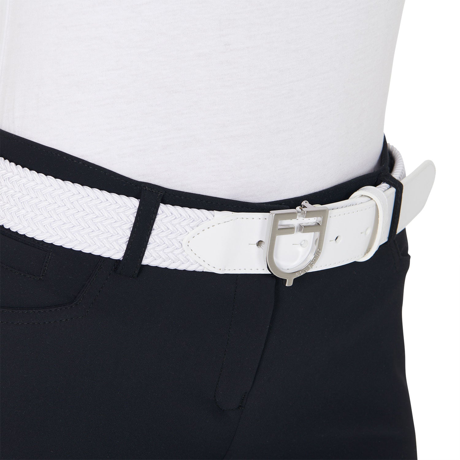 Equestro cintura elastica con fibbia logo - Colore SILVER/WHITE