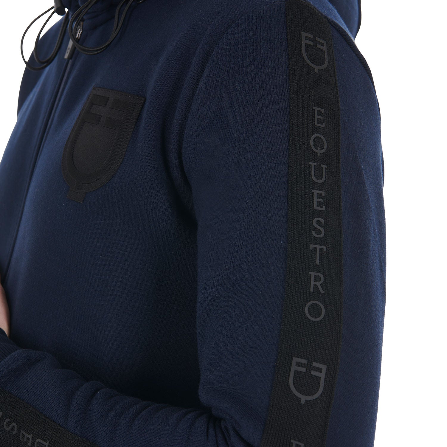 Equestro men's full zip hoodie with inside fleece - Colore NAVY BLAZER (19-3923)