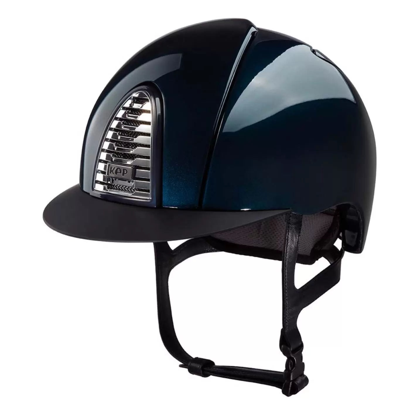 Casco Equitazione Kep Italia Cromo 2.0 Shine, Finitura Lucida e Visiera Opaca