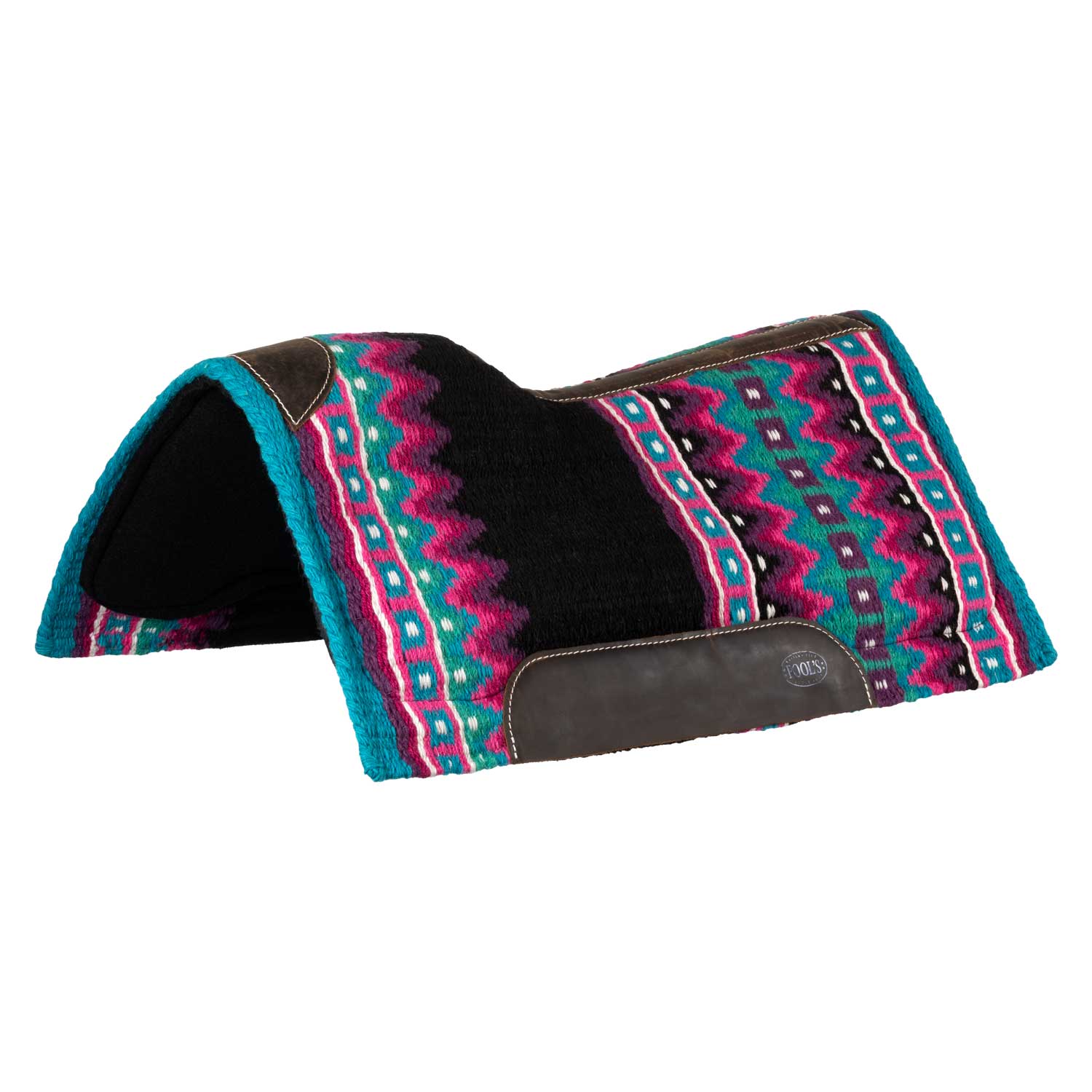 Pool's wool top felt bottom saddle pad 34x36 - Colore BLACK/BLUE/PINK