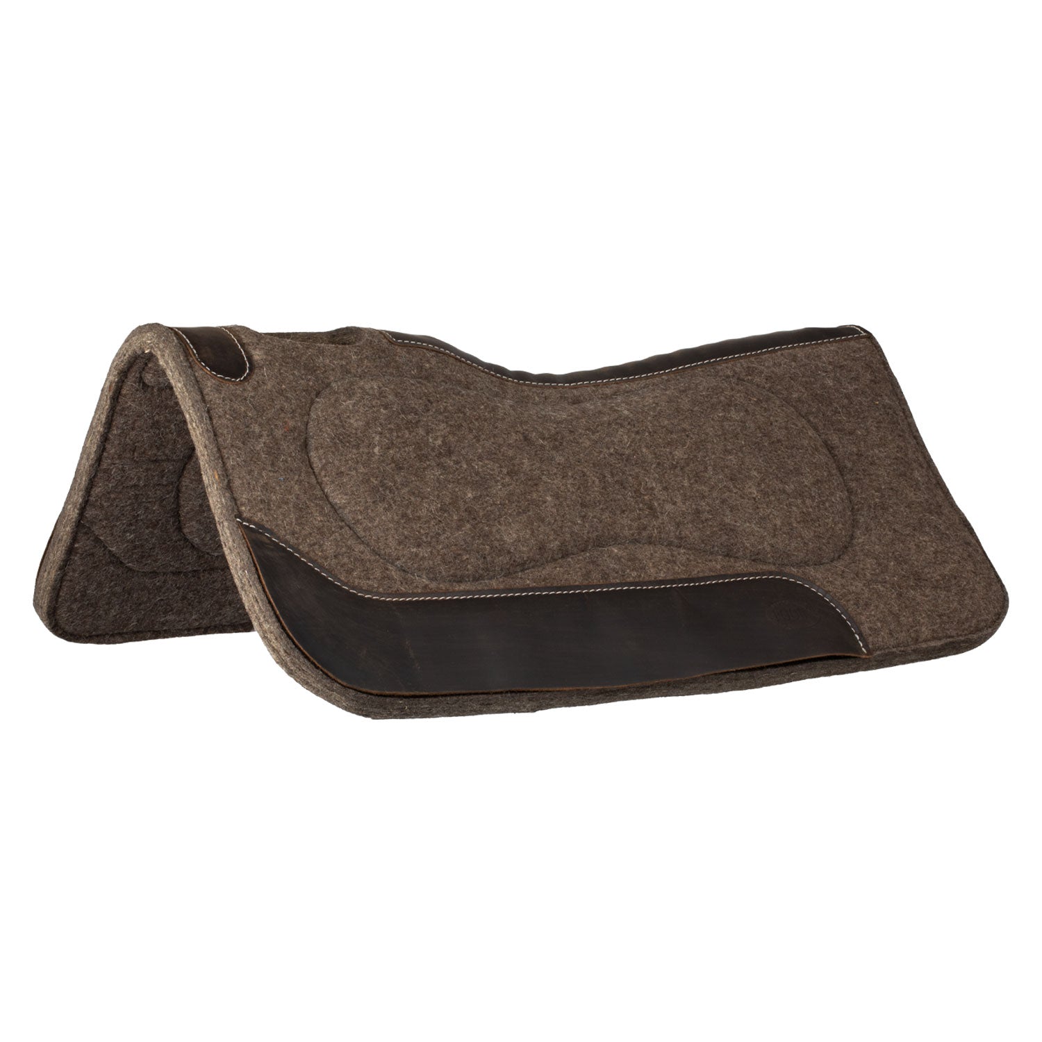Pool's pure wool felt saddle pad with grain wear leather reinforcements 31x32 - neutra