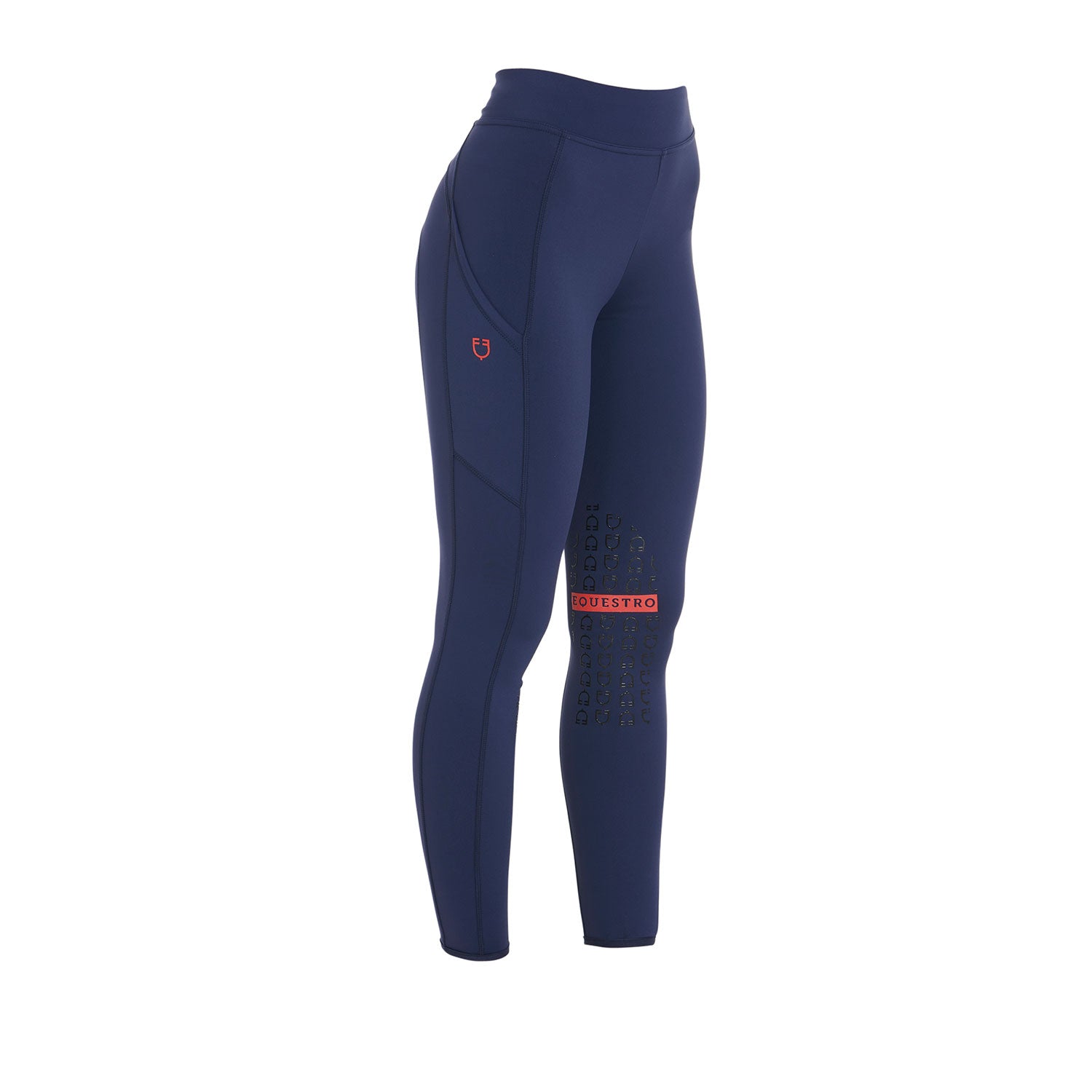 Equestro leggings equestro modello kao light tessuto tecnico elasticizzato - Colore NAVY/RED 181662