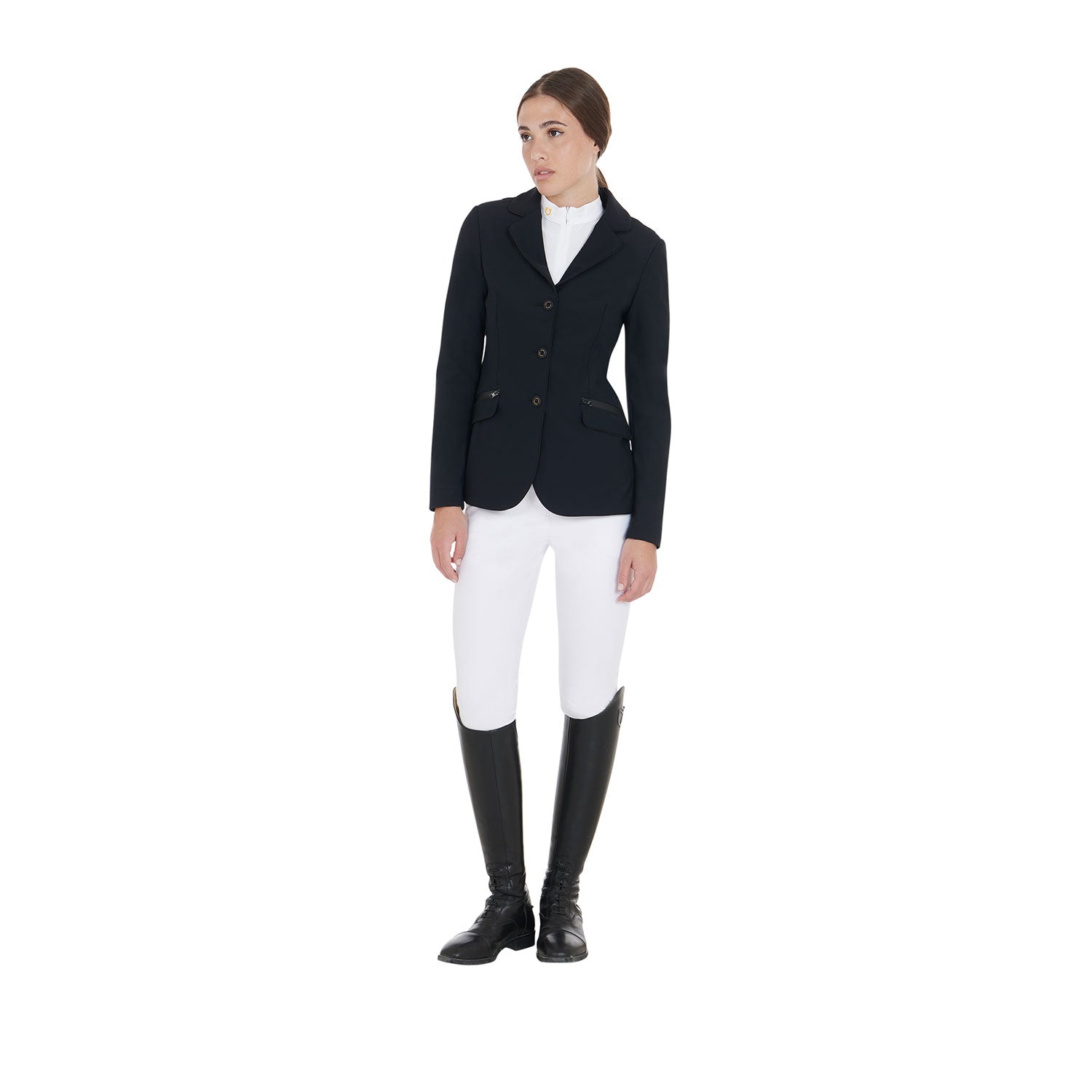 Equestro technical woman competition riding jacket tecno stretch - Colore BLACK