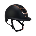 Equestro casco equestro modello eclipse stone mat wide visor (3 padding) - Colore BLACK/ROSE GOLD