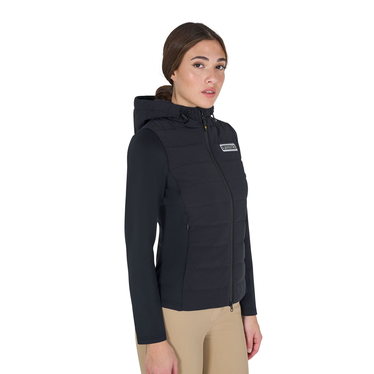 Equestro women's jersey+scuba technical down jacket - Colore BLACK