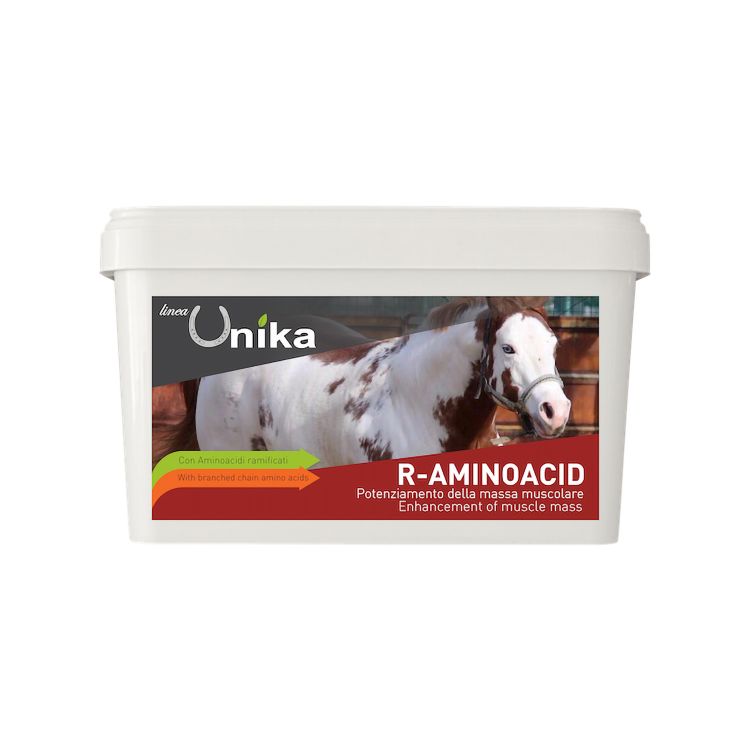 Integratore alimentare Unika R-AMINOACID 3Kg per aumento massa muscolare cavalli