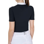 Equestro women's  black label collection competition strass polo shirt ss zip - Colore BLACK