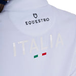 Equestro girl's competition polo zip ls flag  equestroxfise - Colore WHITE