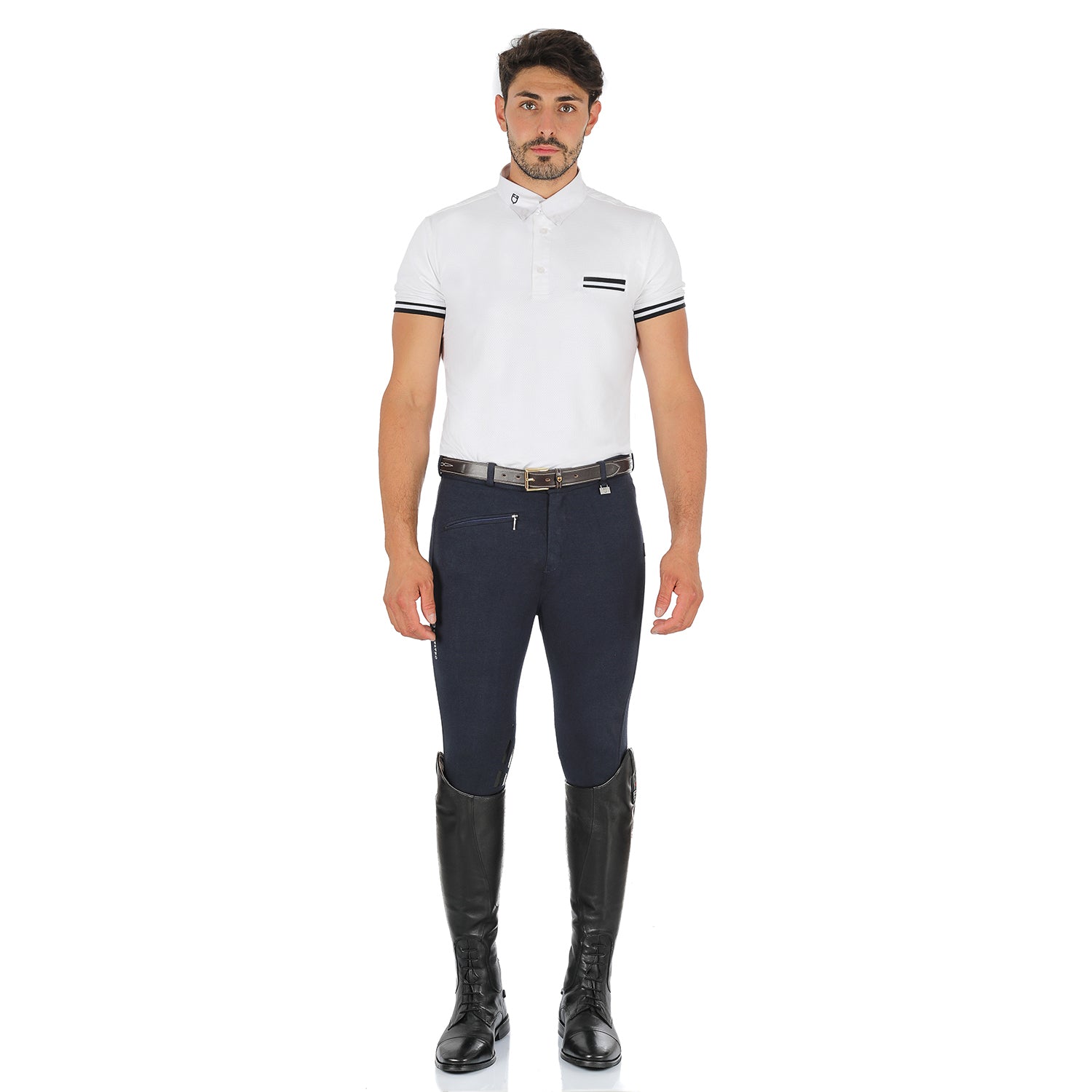Equestro pantaloni uomo modello " zeus" grip sul ginocchio - Colore NAVY