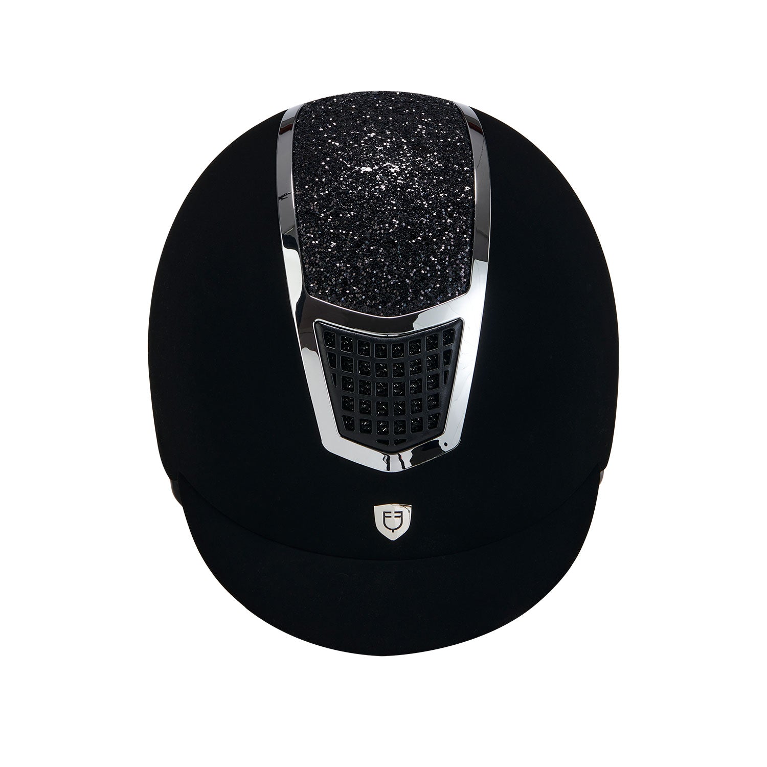 Equestro casco equestro modello eclipse stone velvet (3 padding) - Colore BLACK/SILVER