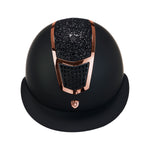 Equestro casco equestro modello eclipse stone mat wide visor rowel fitting - Colore BLACK/ROSE GOLD