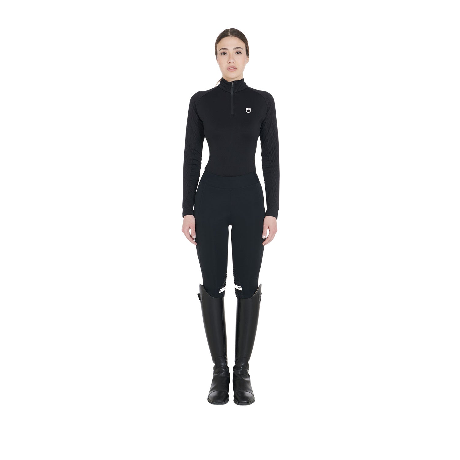 Equestro base layer donna equestro in tessuto tecnico - Colore BLACK/WHITE