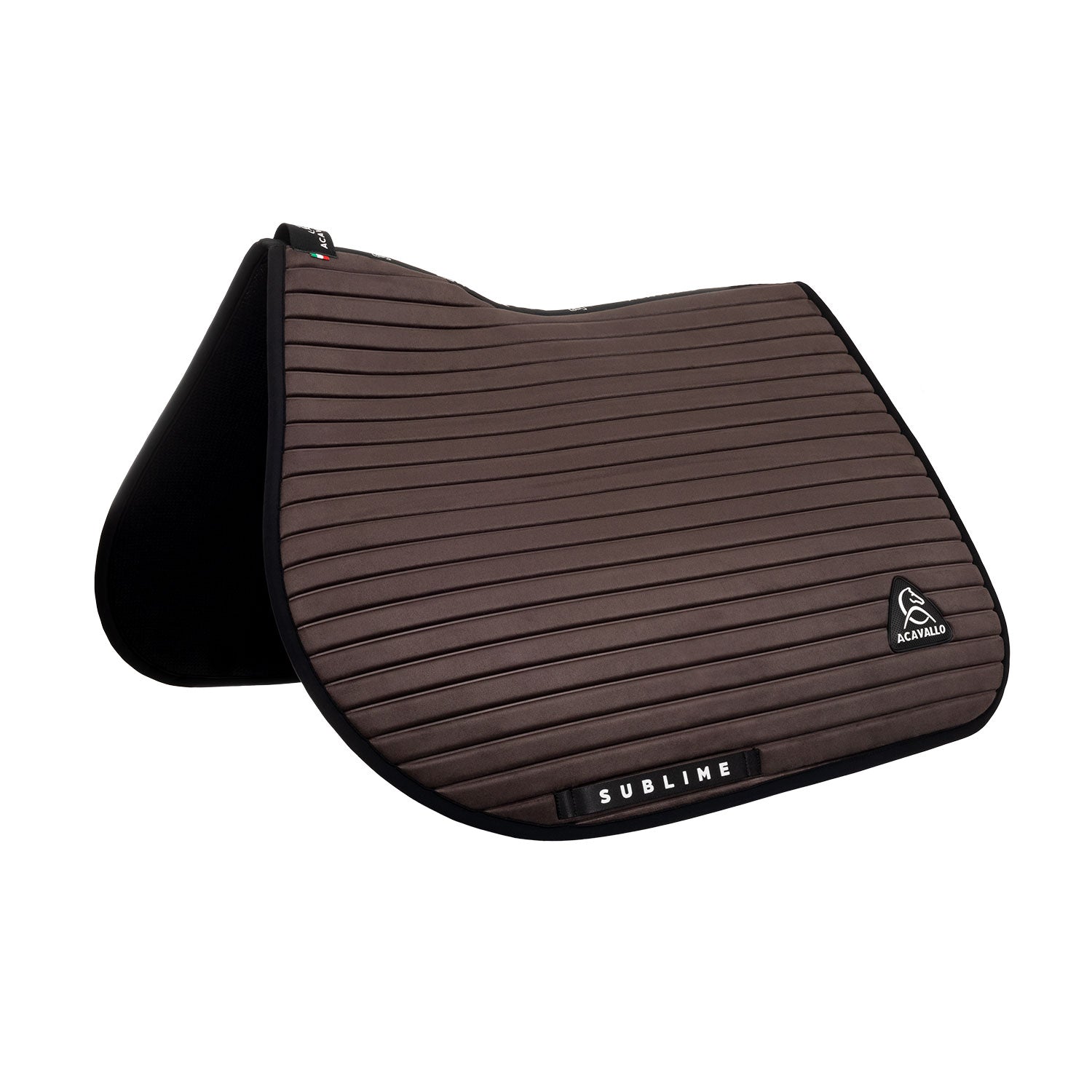 Acavallo stripe suede jumping saddle pad - Colore BROWN