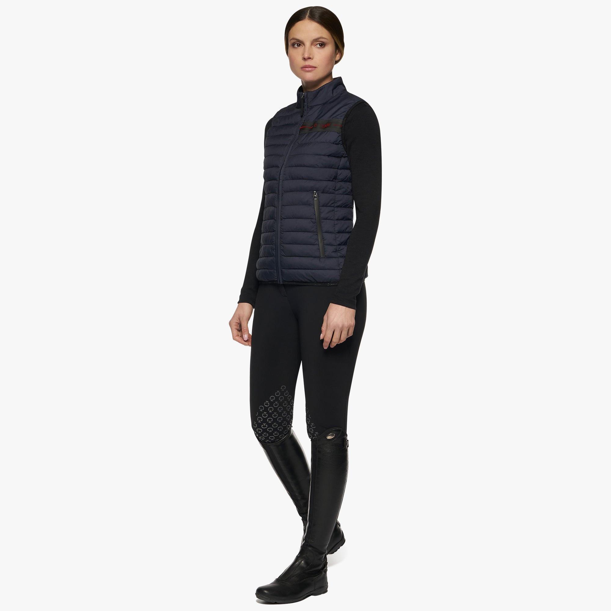 Gilet Smanicato Donna Cavalleria Toscana CT Team Red Stripe Quilted Vest