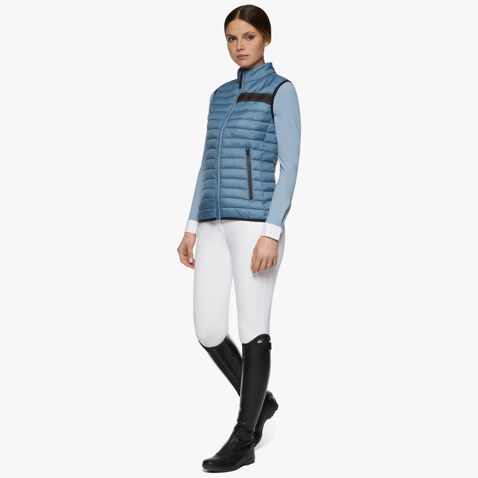 Gilet Smanicato Donna Cavalleria Toscana CT Team Red Stripe Quilted Vest