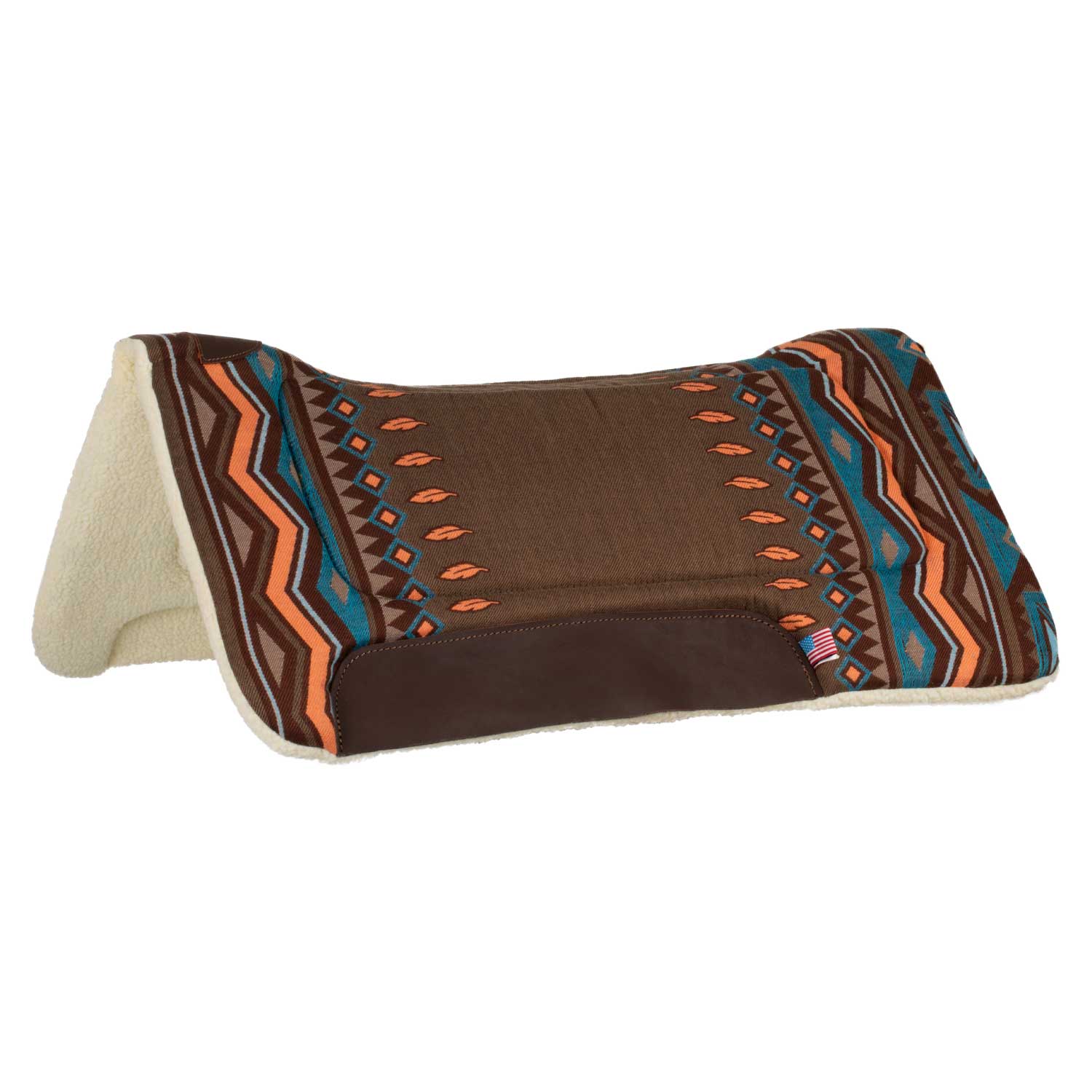 Pool's wyoming western saddle pad eco wool padding - Colore BROWN/ORANGE