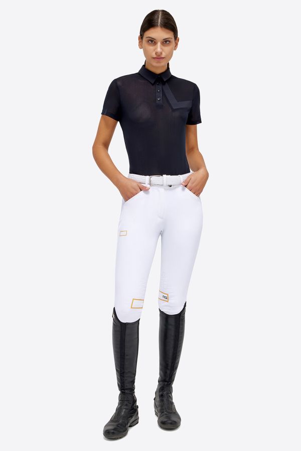 Polo Equitazione donna da allenamento Jersey con bottoni RG by Cavalleria