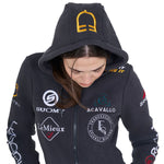 Equestro new style women's multilogo hoodie - Colore ASPHALT (19-0201)