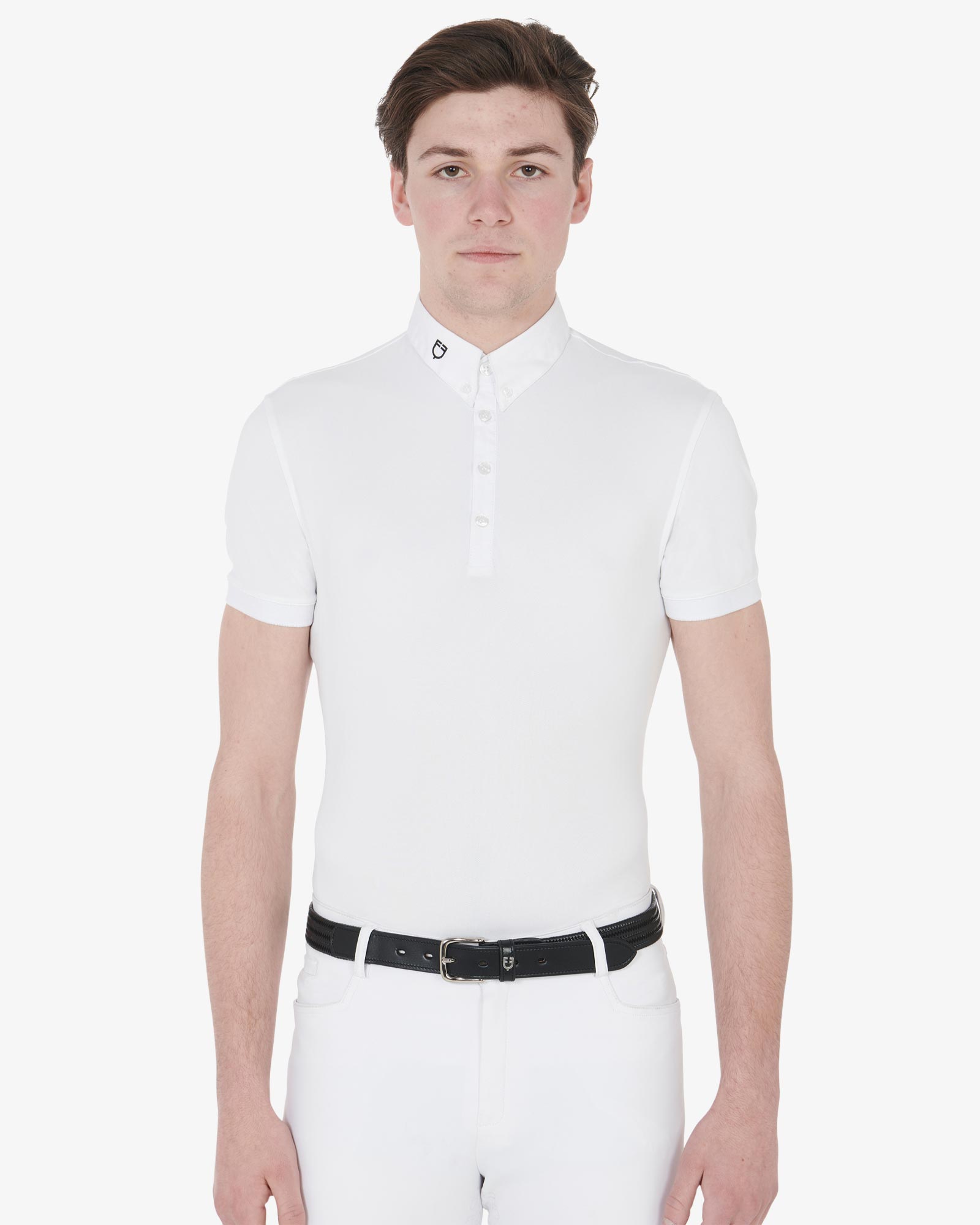 Equestro polo uomo manica corta tessuto tecnico modello "hunt" - neutra