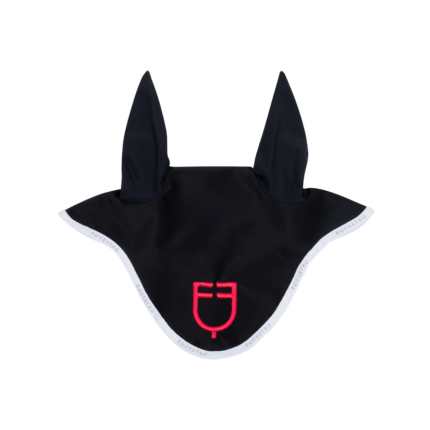 Equestro gp multicolor logo fly veil - Colore BLACK/WHITE/POPPY RED (17-1664)