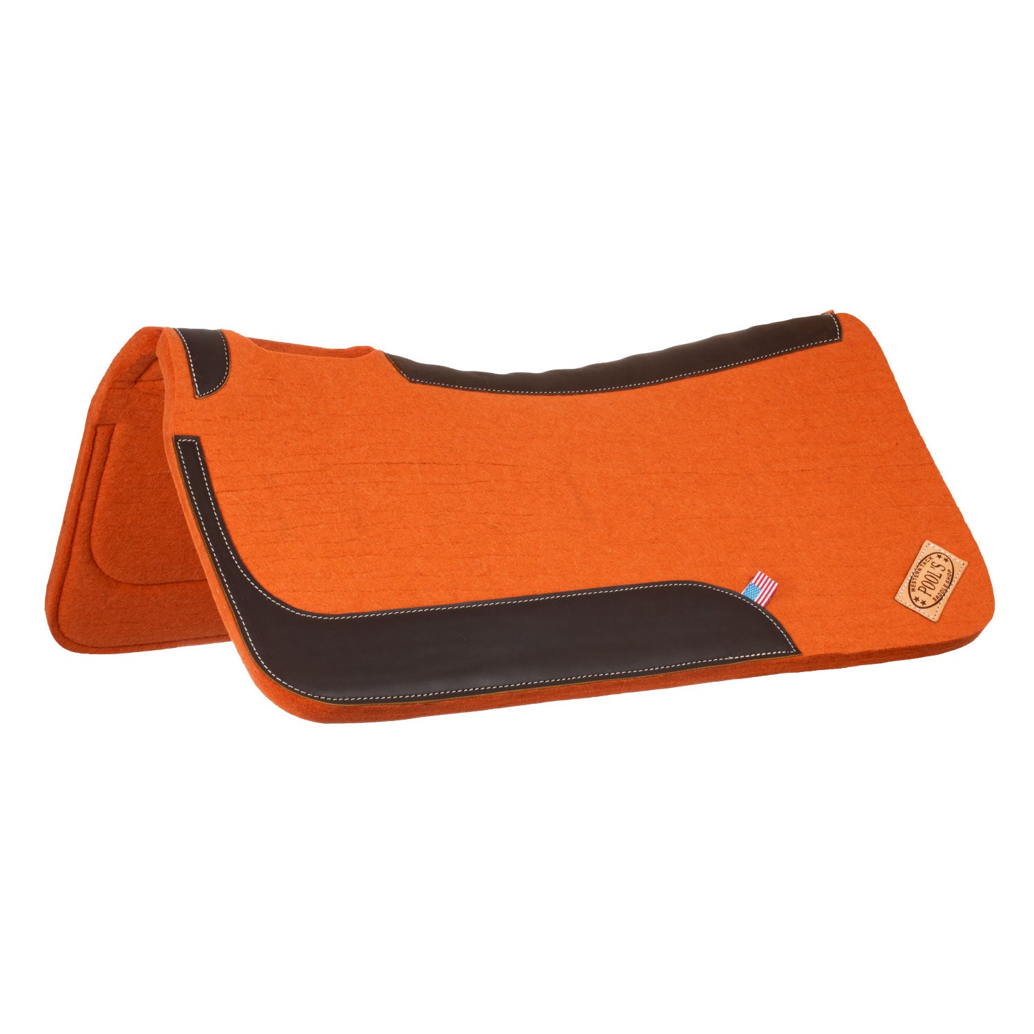 Pool's western felt saddle pad with leather reinforcement - Colore ORANGE